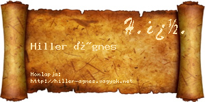 Hiller Ágnes névjegykártya